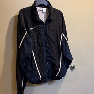 Reebok Men's Black/Blue and White Windbreaker